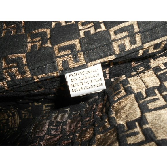 Vintage ST. JOHN SPORT By Marie Gray Leather Trim Jacket Bronze Black Monogram - Picture 10 of 12